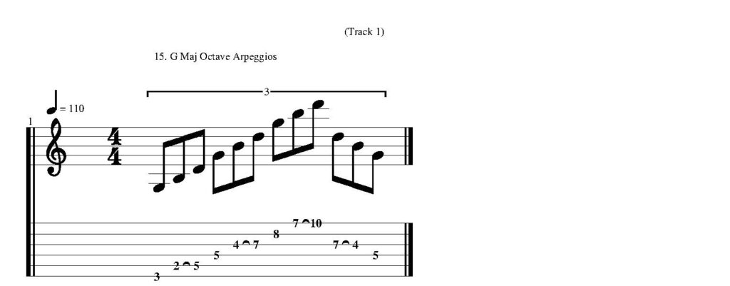 Easy, octave arpeggios lick using G major triads