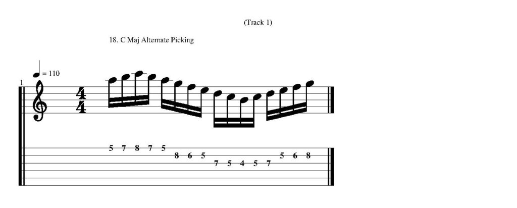 Economy and alternate picking lick in C major