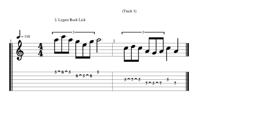 Easy A minor pentatonic rock lick using hammer-ons and pull-offs