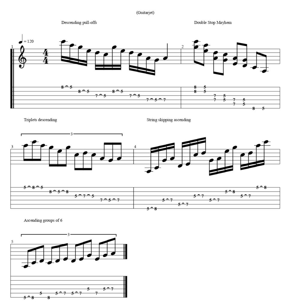 5 Intermediate Pentatonic Scale Licks Tab